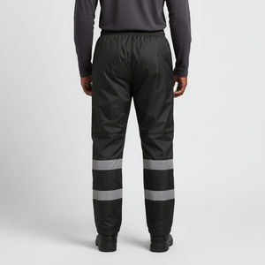 Pantalon de travail réfléchissant haute visibilité en polyester de qualité supérieure pour hommes, conforme à la norme ANSI Classe 1, avec LED clignotantes, noir, marque personnalisée, multi-poches - Product Image 2