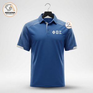 Chemise décontractée à manches courtes pour homme Phi Beta Sigma, en coton sergé imprimé numérique 210g non tissé, bleu et blanc, avec poche, séchage rapide - Product Image 2