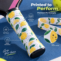 Bande adhésive plate en PU personnalisée avec impression, personnalisation du logo OEM ODM pour accessoires de raquettes de tennis, badminton et pickleball