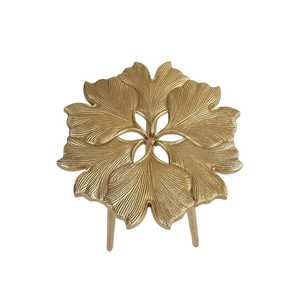 Modern Haven CoGold Aluminum Rectangular Side <b>Table</b> Flower Design Contemporary Home Furniture Living Room Decor Durable Finish - Product Image 2