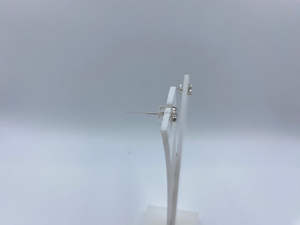 Pendientes de plata pura blanca de lujo para mujer Chapado en oro de ley disponible al mejor precio - Product Image 2