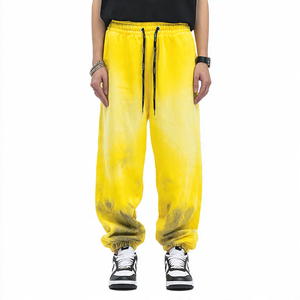 <b>Men's</b> <b>Tie</b> Dye Sweatpants Elastic Waist Drawstring Casual Joggers <b>Black</b> Gray Washed Knitted Cotton Street Style Autumn Wear - Product Image 4