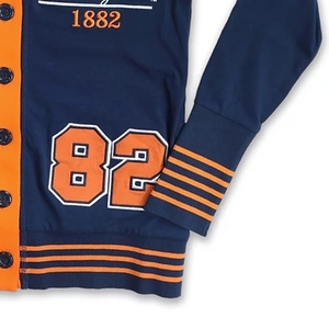 Virginia State Trojans Women's Navy Orange Cardigan V-Neck Full Sleeve Button Front Preppy Style 82 Printed - Product Image 6