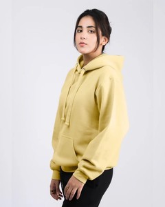 Sudadera con Capucha Unisex Amarilla, Informal, para Otoño, con Bolsillos, Tejida, de Color Sólido, Corte Regular, 100% Algodón, Transpirable - Product Image 2