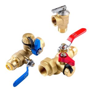 Kit Valvole di Servizio per Scaldabagno Senza Serbatoio da 3/4 Pollici (2 Pezzi) - Valvole di Isolamento PTC da 3/4" NPT per Scarico Pressione - Product Image 4