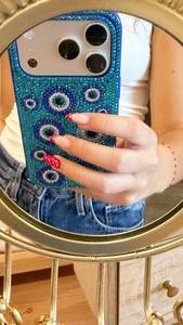 Funda de Teléfono Plateada Hecha a Mano con Borlas de Cuentas, Estilo Bohemio para iPhones de Apple, Dorado, Azul Marino, para Todas las Temporadas, a Precio Competitivo - Product Image 1
