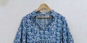 เดรสทรงเอพิมพ์ลายดอกไม้ ผ้าฝ้ายแท้ 100% ทำมือ สำหรับผู้หญิง สวมใส่ได้ทั้งงานทางการและทำงานในออฟฟิศ ระบายอากาศได้ดี ดีไซน์เรียบง่าย - Product Image 4