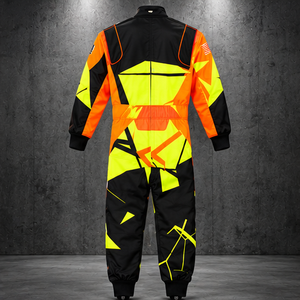 Traje de Carreras de Karting para Hombre, Negro, Naranja Neón, Amarillo, Impresión por Sublimación, Impermeable, de Secado Rápido, Manga Larga, Poliéster/Nailon - Product Image 2