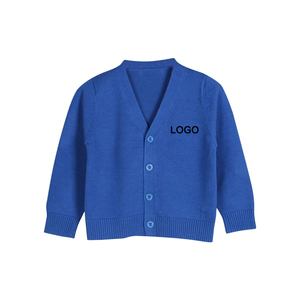 Pulls en tricot à col en V boutonnés pour garçons, uniformes scolaires, hauts à manches longues, cardigans pour enfants - Product Image 1
