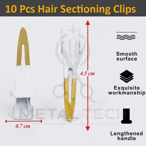 Professional <b>Hair</b> Extension Installation Kit Gold Finish Pliers Scissors Pulling Loop Needle Section <b>Clips</b> Set with Zipper Case - Product Image 5