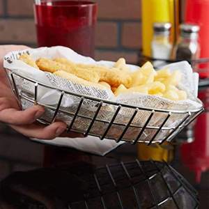 Food Grade Stainless Steel Oval Wire <b>Basket</b> French Style Metal <b>Bread</b> Fruit Serving Storage <b>Basket</b> Wholesale - Product Image 4