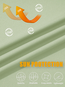 เสื้อยืดตกปลาผู้ชายสีพื้นแบบมีฮู้ด ป้องกันแสงแดด UPF 50+ แขนยาว เสื้อกีฬาตกปลา ป้องกันผื่นแดง - Product Image 4