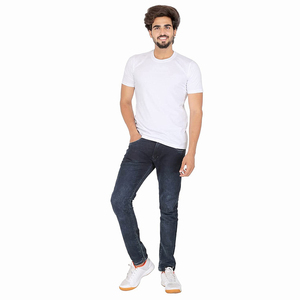 T-shirt pour homme de qualité supérieure, manches courtes, couleur blanche, coupe ajustée, col rond, en coton, vêtements décontractés pour homme adulte - Product Image 6