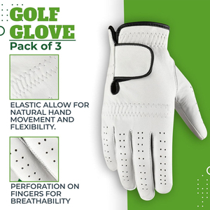 Vantrex Industries Unisex <b>White</b> Pink Golf Gloves Genuine Leather Breathable Non-Slip Magnetic Ball <b>Marker</b> Pull-On Closure - Product Image 4