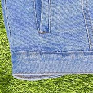 Stylish Light Blue Coated Sheep Skin <b>Denim</b> <b>Jacket</b> with Zipper Closure Letter Pattern Trendy Casual Winter Outerwear - Product Image 2