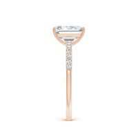 Bague en diamant créé en laboratoire 1,50 carat taille émeraude clarté VS1 couleur F certifiée IGI Or rose 14 carats Bagues de fiançailles en diamant