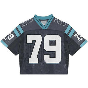 Fabricante Personalizado de Uniformes de Fútbol Americano, Jersey de Malla Tejida Extra Grande Estilo Vintage Americano con Cuello en V y Corte Recto para Hombre - Product Image 3