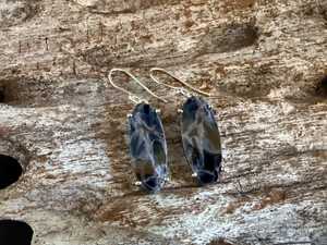 Boucles d'oreilles en pietersite bleue, en argent sterling 925, faites à la main, forme ovale, pierres précieuses, bijoux uniques, cadeau pour femmes - Product Image 2