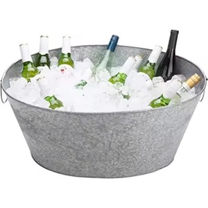 Decorative Metal Ice Beverage Tub Stainless Steel Party Cooler <b>Bucket</b> Wine Beer Chiller Tub Table Use - Product Image 6