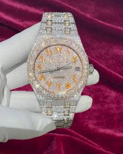 Montre de luxe pour homme en acier inoxydable avec mouvement mécanique ETA, sertie de moissanite VVS1 style Hip Hop, livrée avec boîte - Product Image 6