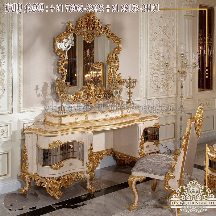 Classical StyleBuffet Table with Mirror Frames Luxury Antique Hand Carved Dressing  Table Set Classic Style Luxury Dressing Table| Alibaba.com