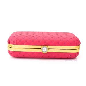 Bolso de mano con lentejuelas de color rosa fucsia, bolso de noche con correa de cadena desmontable para boda, Haldi, mehndi, regalo. - Product Image 6