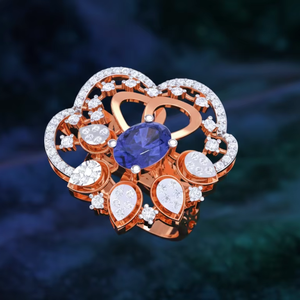 Anillo de Oro Rosa de Lujo con Diseño Floral para Mujer, Elegante Joyería de Compromiso Nupcial - Product Image 4