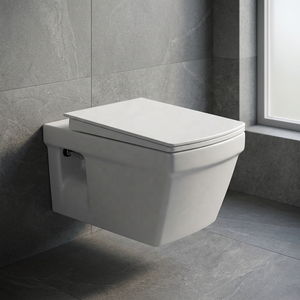 Sanitee Rimless Wall Hung <b>Ceramic</b> Toilet Water Closet Modern Wall Mounted WC <b>Pan</b> For Bathroom Sanitary Ware Products - Product Image 2