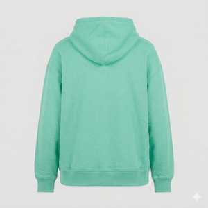 Sudadera con capucha personalizada de algodón grueso transpirable color verde aguamarina con bolsillo, sudadera de estilo urbano con mangas largas. - Product Image 2