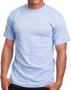 Camiseta de Manga Corta para Hombre, Talla Grande, Cuello Redondo, Color Liso, Tejido de 200 Gramos, Poliéster/Algodón, Venta al Por Mayor, Alta Calidad - Product Image 3