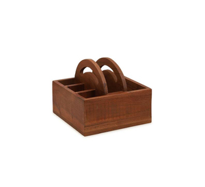 Decorative Wooden Flatware Storage <b>Caddy</b> Designed for Sophisticated Table Arrangements - Product Image 3