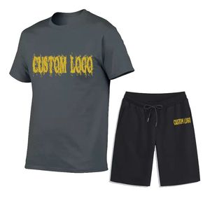 Ensemble décontracté d'été pour homme, doux et écologique, composé d'un t-shirt et d'un short, avec logo personnalisé, en tissu polaire polyester/coton - Product Image 3