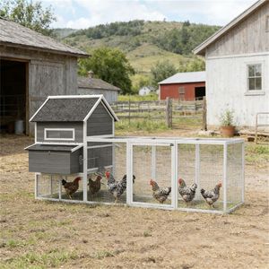 Pollaio in Legno Grigio Scuro, Gabbia per Polli - Product Image 1