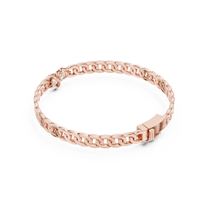 Pulsera de Cadena de Lujo con Doble Diamante Ovalado Cultivado en Laboratorio en Oro Rosa de 10K - Product Image 2