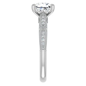 Anillo de Moissanita con Corte Princesa, Plata de Ley 925, Chapado en Oro Blanco de 18K, Anillo de Compromiso, Boda, Solitario, de Lujo, Promesa, de Tercera Mano - Product Image 4