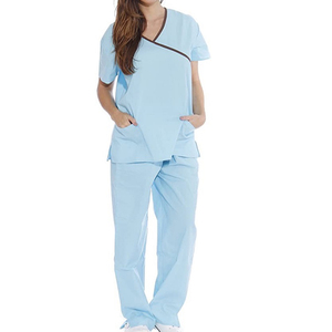 Top Sell Women Medical <b>Scrub</b> Uniform <b>Set</b> – Casual Short Sleeve Nursing Hospital <b>Scrubs</b> with Custom Embroidery Wholesale - Product Image 1