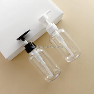 Flacon pompe transparent en plastique simple PET personnalisé de 300ml pour désinfectant pour les mains shampooing gel douche pour bébé nettoyants pour fruits et légumes - Product Image 3