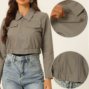 Vestes courtes pour femmes 2024, vente en gros, design personnalisé, haute qualité, sur mesure. - Product Image 2