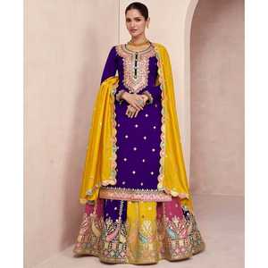 Conjuntos de Diseñador para Mujer, Ropa de Fiesta, Top, Lehenga, Dupatta - Product Image 5