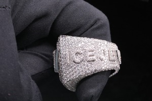 Fully Iced Design Hip Hop Moissanite Diamond <b>Ring</b> Sterling Silver Moissanite Urban Hip Hop Unisex <b>Ring</b> for Wedding - Product Image 6