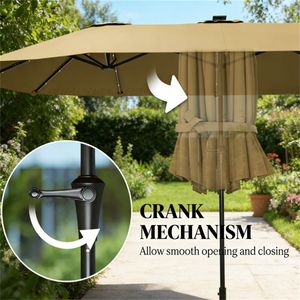 Ombrellone da Giardino Khaki Senza Base per Terrazza e Cortile - Product Image 4