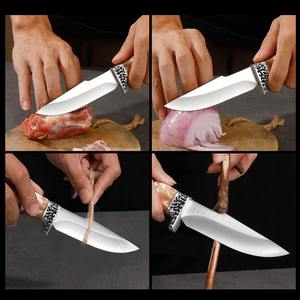 Couteau de chef artisanal en acier inoxydable, manche en Micarta, design ambidextre, finition brossée, compatible lave-vaisselle, options personnalisables supplémentaires - Product Image 5