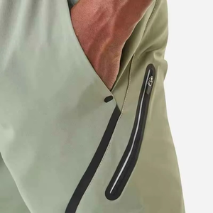 Men's Light Green Sporty <b>T</b>-<b>Shirt</b> And Shorts Set Crew Neck Quick Dry Knitted <b>Polyester</b> Spandex Summer Wear - Product Image 3