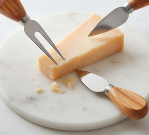 Couteaux à beurre et à fromage avec manche en bois et planche à fromage en bois pour ustensiles de cuisine, articles de cuisine en acier inoxydable - Product Image 4