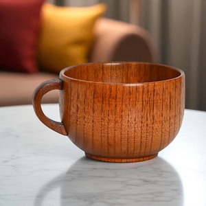 Hand Carved Wooden Coffee <b>Mug</b> with Straw Rustic Farmhouse Drinkware <b>Large</b> Capacity Custom Logo - Product Image 5