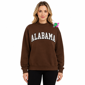 เสื้อสเวตเชิ้ตคอเต่า Alabama ปักอักษรแบบกำหนดเอง เสื้อสเวตเชิ้ตคอเต่าคุณภาพสูง ปักลายแบบกำหนดเอง - Product Image 1