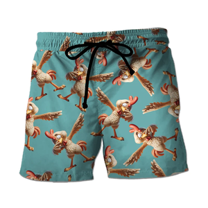 Funny Kung Fu Chicken Pattern Beach Shorts Summer Fashion <b>Mens</b> Kids 3D Animals Printed Board Short Casual Oversized Swim <b>Trunks</b> - Product Image 3