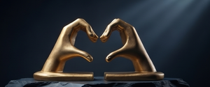 Sujetalibros de Metal Pesado con Diseño de Corazón Dorado, Texturizado, Decoración para Hogar y Oficina, Suministro al por Mayor - Product Image 3