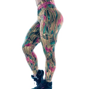 High Waist Tie Dye <b>Leggings</b> Full Length Stretch Knitted Sporty Women's Yoga Pants - Product Image 3