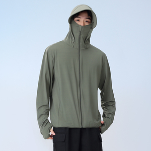 Customized 100% Cotton Solid Hoodie with Pocket Outdoor Design <b>Sunscreen</b> Quick Drying Long Sleeve Sun Protection Clothing - Product Image 4